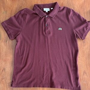 Men’s Slim Fit Lacoste Burgundy Polo Shirt XL (6)